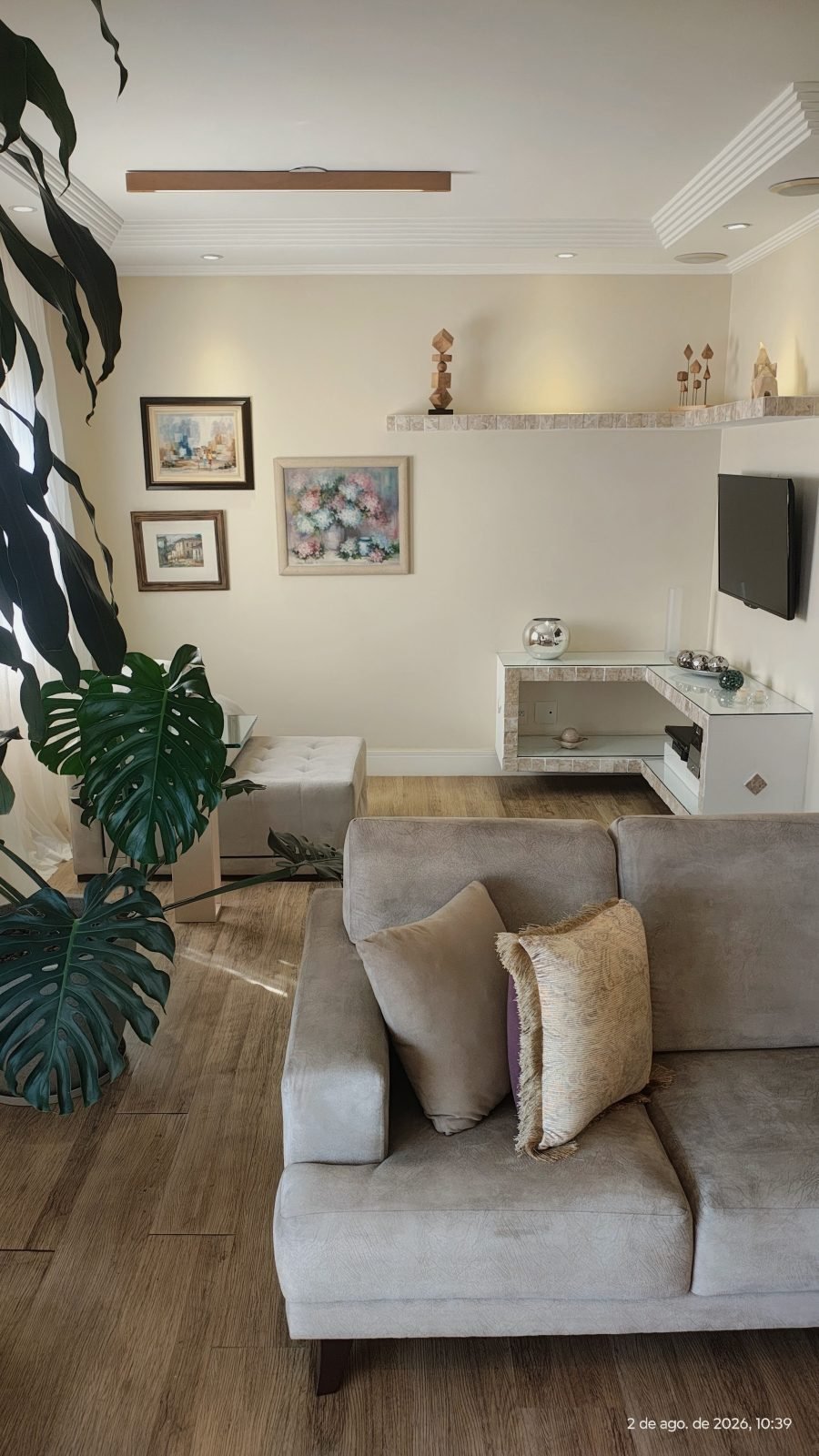 Living painel de tv — apartamento de 170 m² no Vila Imperial Ipiranga