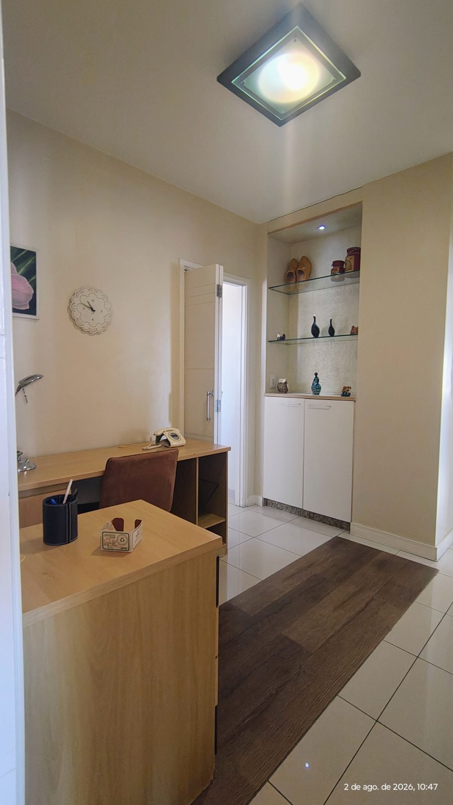 Hall intimo com home office — apartamento de 170 m² no Vila Imperial Ipiranga