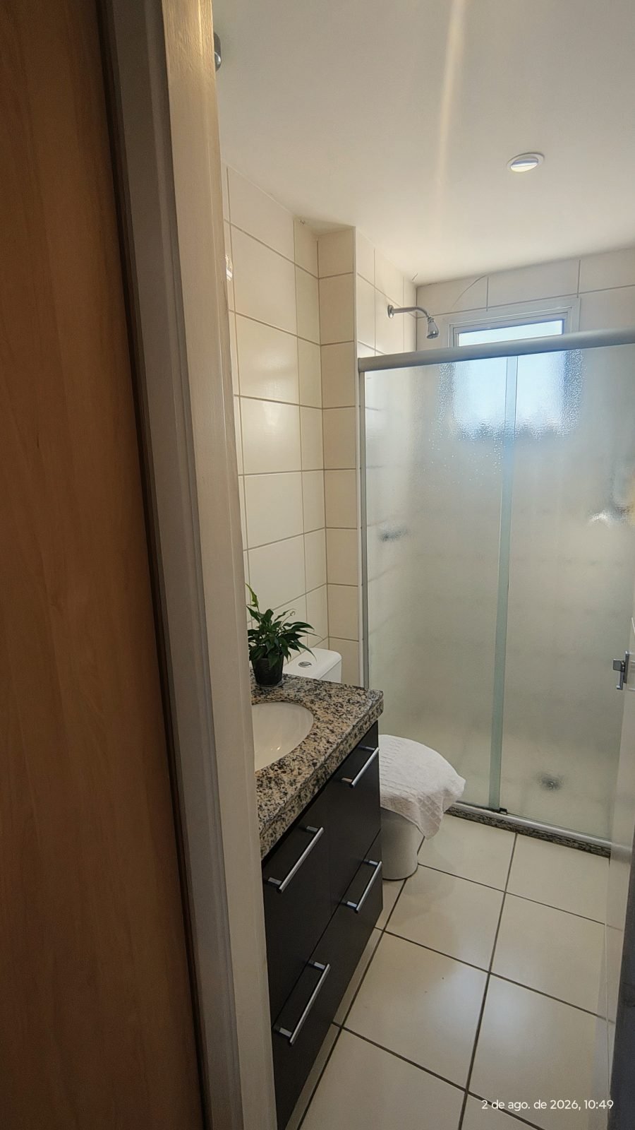 Banheiro social com box em vidro — apartamento de 170 m² no Vila Imperial Ipiranga
