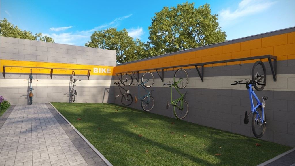 Bicicletário do Essência Ipiranga — perspectiva ilustrativa